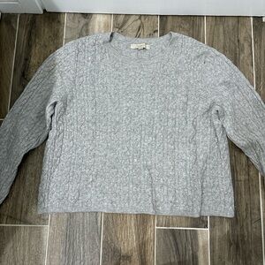 Loft gray cable knit sweater